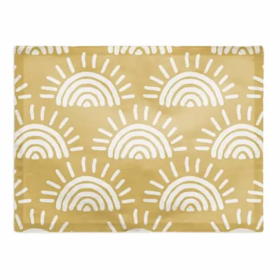 Sun Pattern Cotton Twill Placemat Yellow Sun {1}