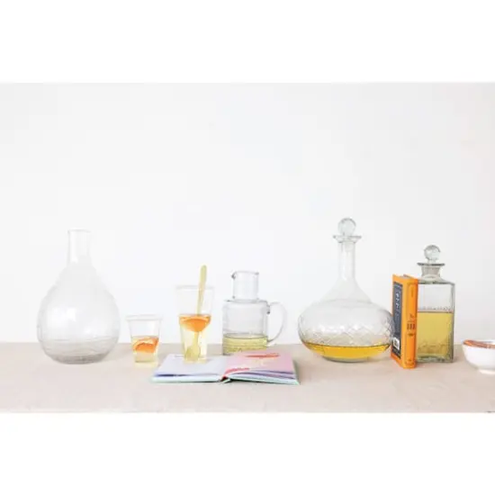 Hello Honey&reg; 6" Clear Round Glass Drinking Glasses with Debossed Rim & Base, 6ct. {5}