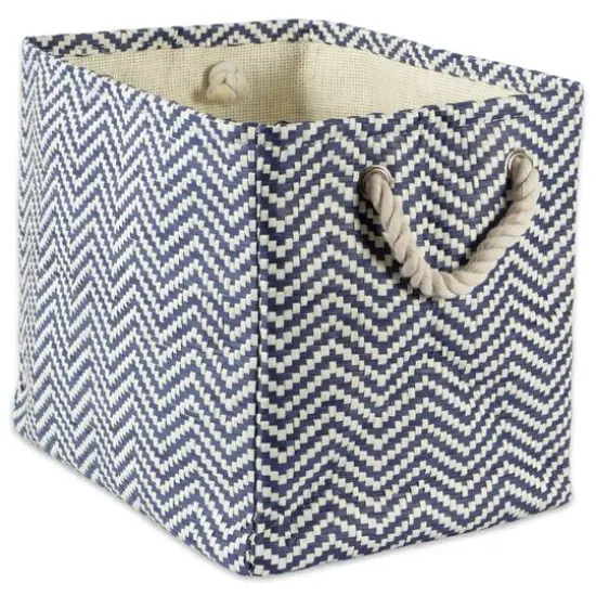 DII&reg; Small Nautical Blue Chevron Rectangular Paper Bin {1}