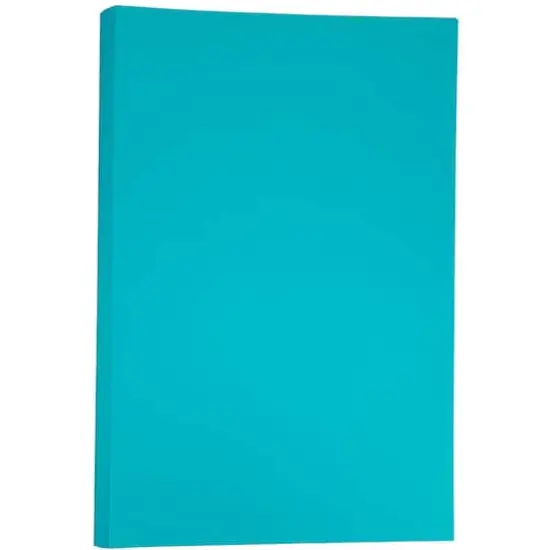 JAM Paper Bright 11" x 17" Tabloid Cardstock, 50 Sheets Sea Blue {1}