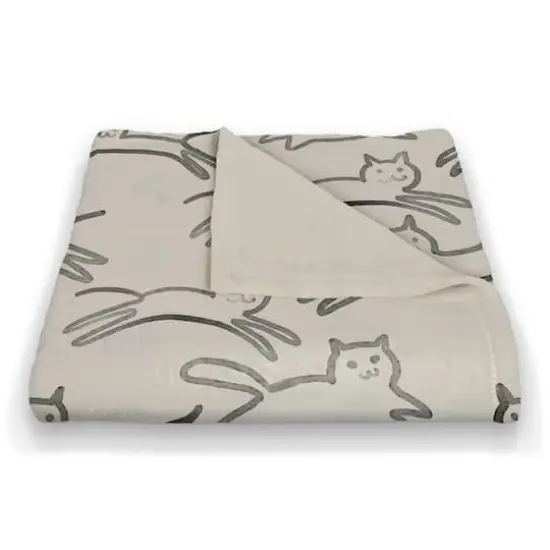 Leaping Cat Pattern I 50" x 60" Coral Fleece Blanket {3}