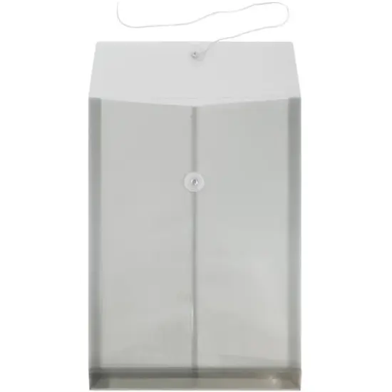 JAM Paper Legal Size Plastic Envelopes with Button & String Tie Closure, 12ct. Smoke Gray {4}