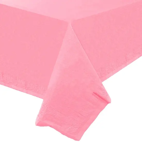 JAM Paper 108" Rectangular Plastic Lined Paper Table Cover Baby Pink Pastel {6}