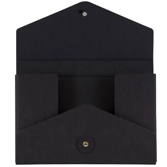 JAM Paper Black Kraft Portfolio with Button and String Tie Closure 5.5" x 8.5" {5}