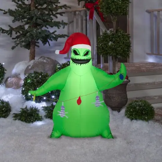 3.5ft. Airblown&reg; Inflatable Christmas Oogie Boogie in Santa Hat with Light String {4}