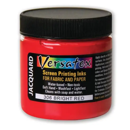 Jacquard Versatex Screen Printing Ink, 4oz. 306 Bright Red {1}
