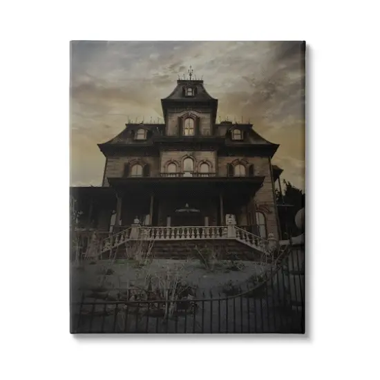 Stupell Industries Haunted House Landscape Canvas Wall Art {1}