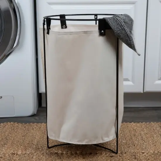 Household Essentials 23" Standing Laundry Hamper with Removable Bag Natural {3}