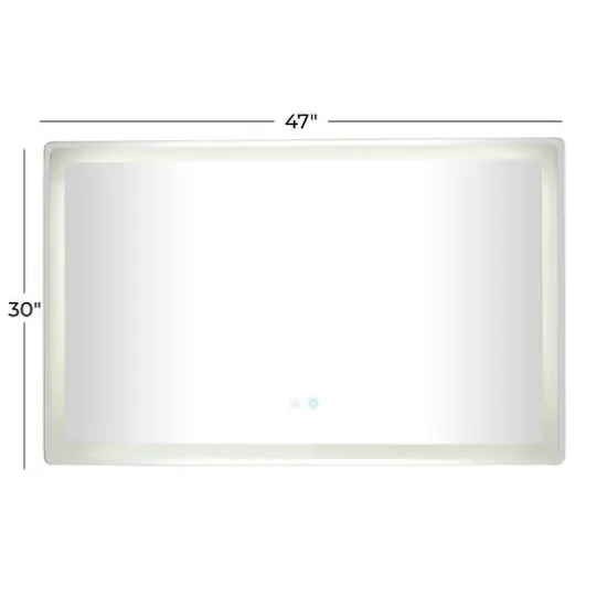 Clear Glass Modern Anti Fog Mirror, 47" x 2" x 30" {9}