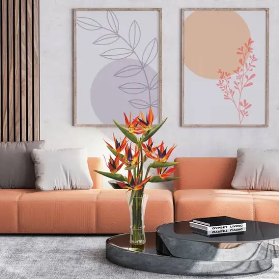 2.5ft. Bird of Paradise Flowers in Glass Cylinder Vase {6}