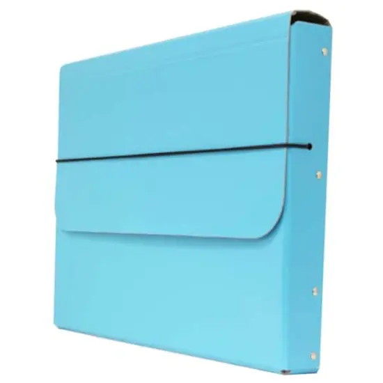 JAM Paper Strong Thick Portfolio Carrying Case with Elastic Band Closure Sky Blue {4}
