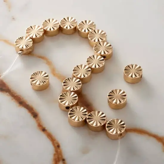 Gold Wheel Disc Beads, 7.5mm by Bead Landing&trade; {3}