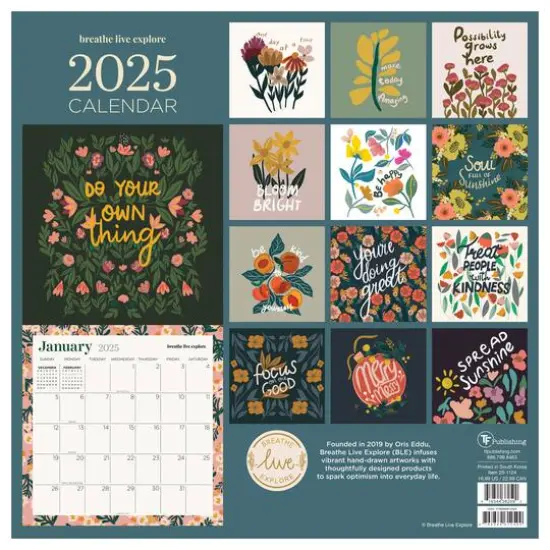 TF Publishing 2025 Breathe Live Explore Wall Calendar {3}