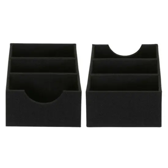 Household Essentials 3-Compartment Drawer Organizers, 2ct. Black {8}