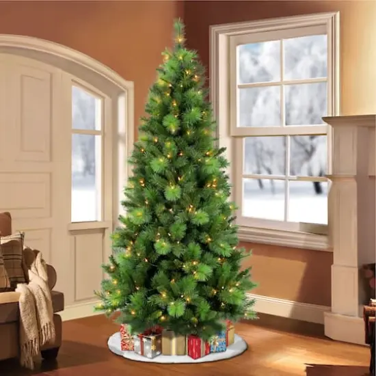 6.5ft. Unlit Slim Aspen Fir Artificial Christmas Tree {4}