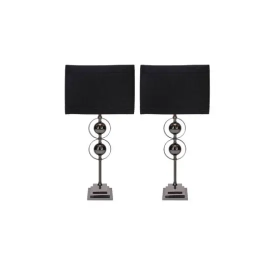 25" Black Metal Modern Table Lamp, 2ct. {7}