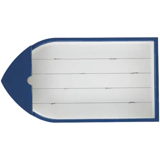 28" White & Blue Foldable Tray Top Accent Table {4}