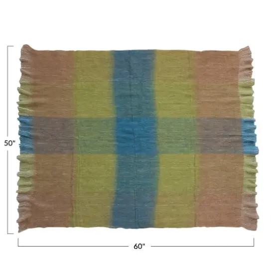 Hello Honey&reg; Multicolor Plaid Woven Fabric Throw Blanket {5}