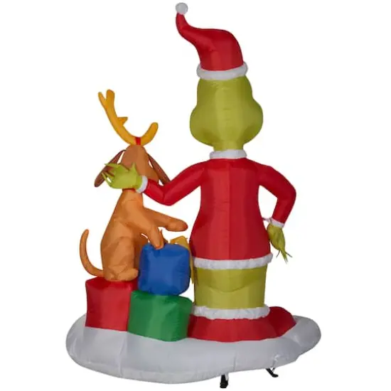 6ft. Airblown&reg; Inflatable Grinch & Max with Presents {3}