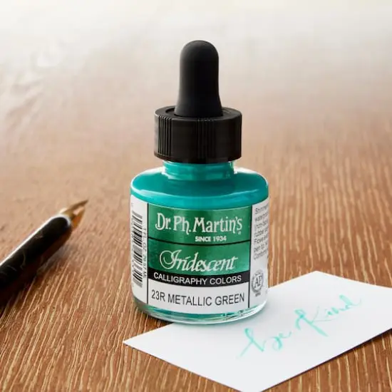 Dr. Ph. Martin's&reg; Iridescent Calligraphy Color Ink 23R Metallic Green {3}