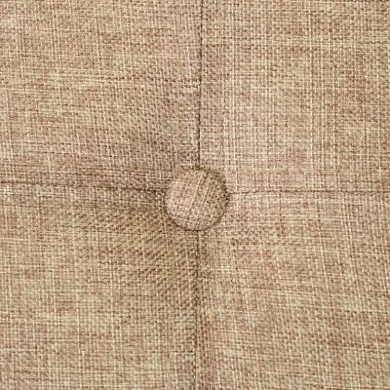 Simplify 30" Faux Linen Double Folding Storage Ottoman Natural {6}