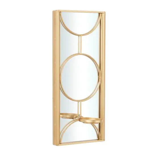 CosmoLiving by Cosmopolitan Gold Metal Modern Wall Sconce {5}