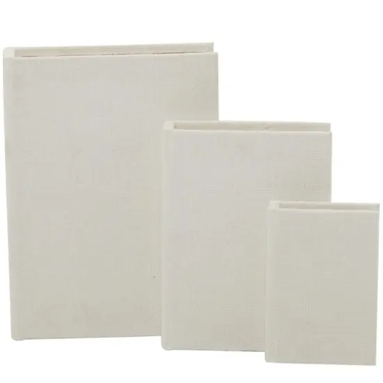 White Linen Faux Book Box Set {3}