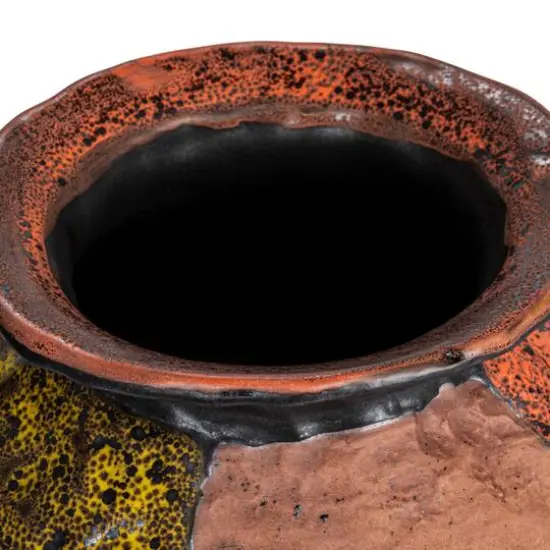 Hello Honey&reg; 8.5" Multicolor Textured Stoneware Vase with Handles & Reactive Glaze {12}