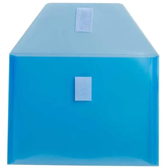 JAM Paper 5.5" x 7.5" Plastic Hook & Loop Closure Envelopes, 12ct. Blue {4}