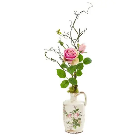 Rose Artificial Arrangement in Floral Design Pitcher {1}