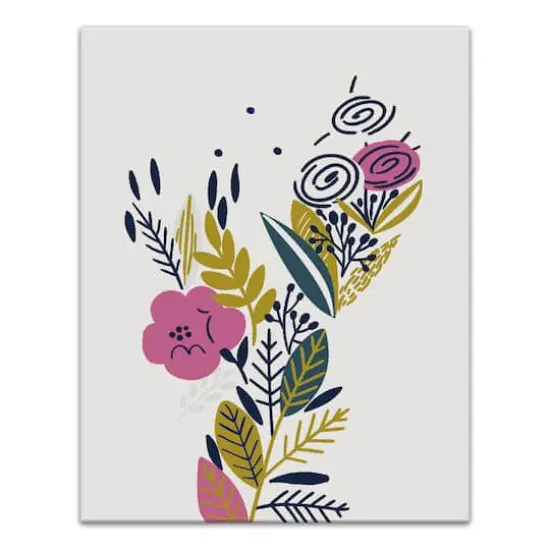 Funky Multi-Color Floral II 11" x 14" Canvas Wall Art {1}