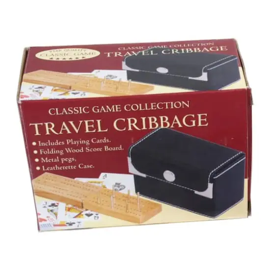 Classic Game Collection Travel Cribbage Game with Playing Cards {1}