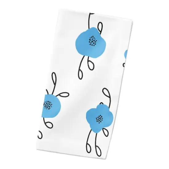 Blue Blooms 10" x 10" Cotton Twill Napkin {3}