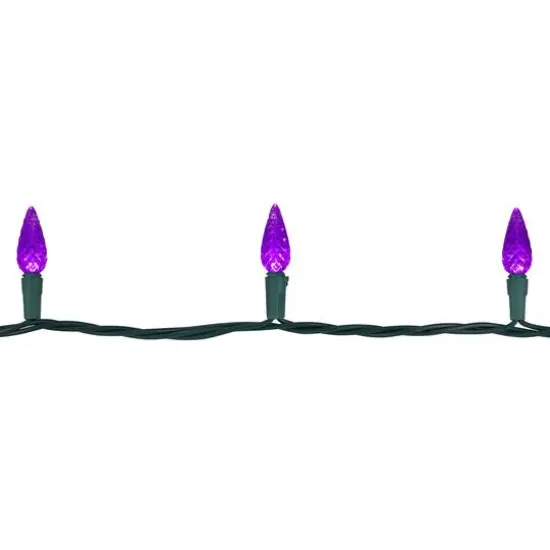 70ct. LED Faceted C6 Christmas String Lights Purple {7}
