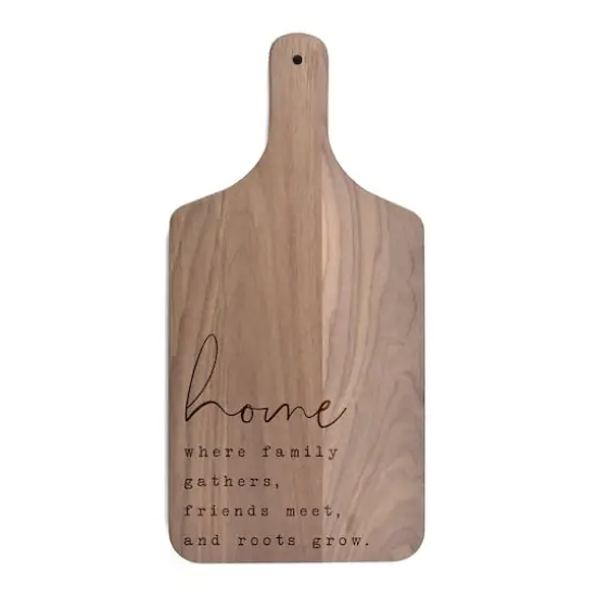 17" Home Where Family Gathers Walnut Paddle Cutting Board {1}