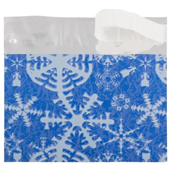 JAM Paper 5" x 6.125" Blue with White Snowflakes Premium Foil Envelopes {3}