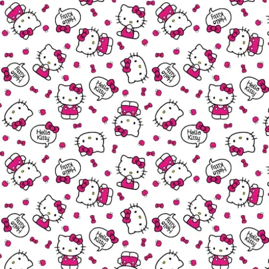 Sanrio&reg; Hello Kitty White Hello Kitty Toss Cotton Fabric {1}