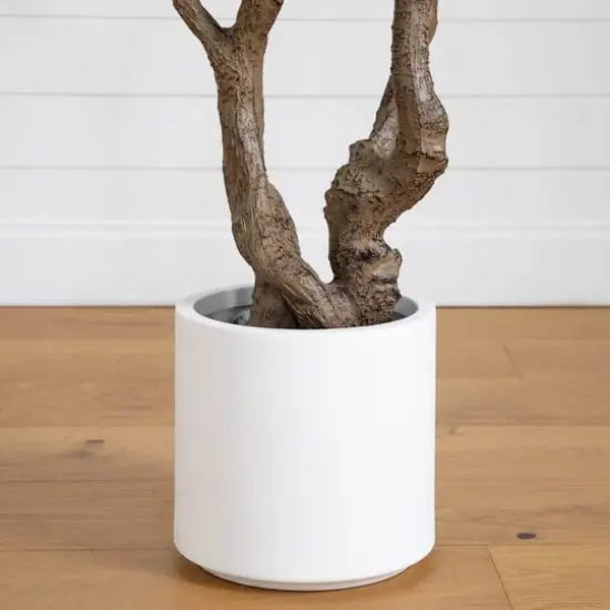 6ft. Artificial Grand Olive Tree in White Decorative Planter {7}