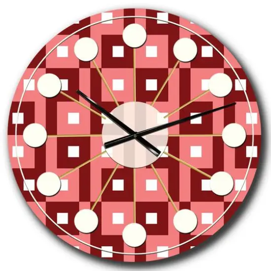 Designart 'Retro Abstract Pattern Design Iv Mid-Century Modern Wall Clock {1}