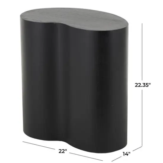 22.25" Black Wood Heart Inspired Side End Accent Table {8}