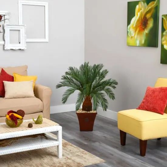 3.5ft. Cycas Tree in Brown Planter {4}