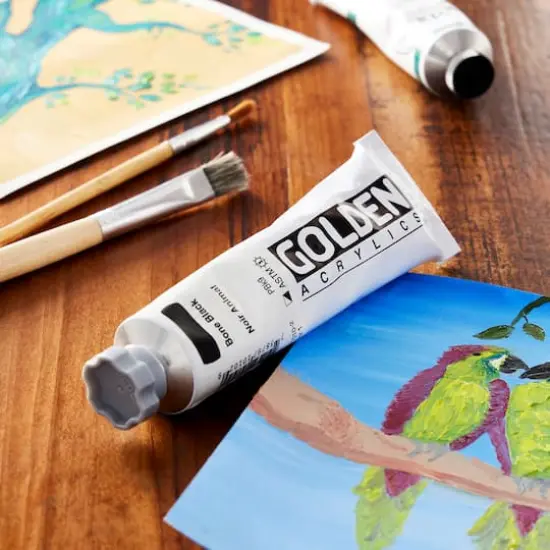 Golden&reg; 2oz. Heavy Body Acrylic Paint Bone Black {3}