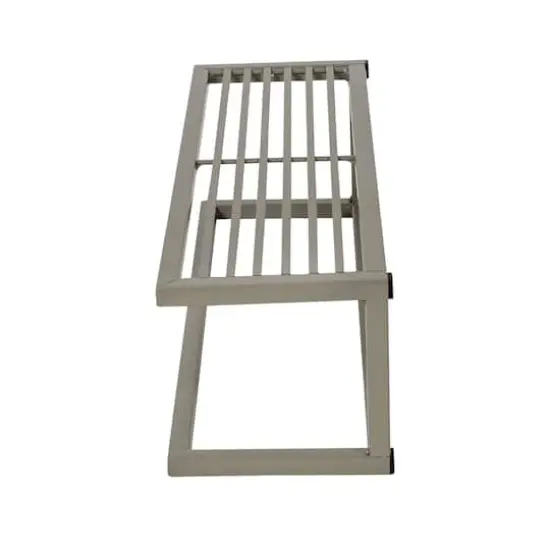 Honey Can Do Steel Bathroom Slatted Shelf with Towel Bar {5}