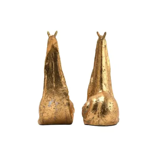 Hello Honey&reg; 9" Gold Iron Snail Bookends Set {5}