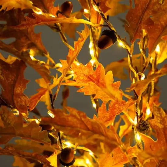 5ft. Pre-Lit Burnt Orange Autumn Maple Artificial Fall Tree with 240 Warm White LED Lights {5}