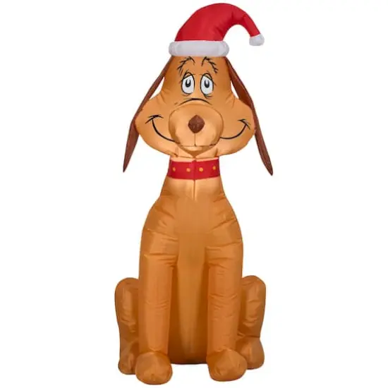 Airblown 3.5ft. Max The Dog Grinch Wearing Santa Hat Inflatable {1}