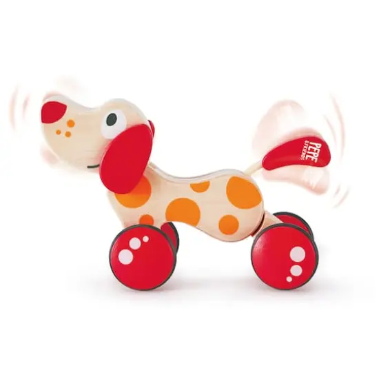Hape Walk-A-Long Pepe the Puppy Wooden Toddler Pull Toy {5}