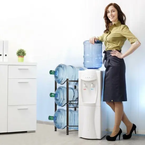 NEX&trade; 3-Tier 5-Gallon Water Bottle Storage Rack Brown {7}