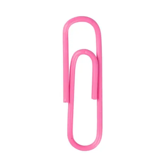 JAM Paper 1" Colorful Standard Paper Clips, 2 Packs of 100 Pink {5}