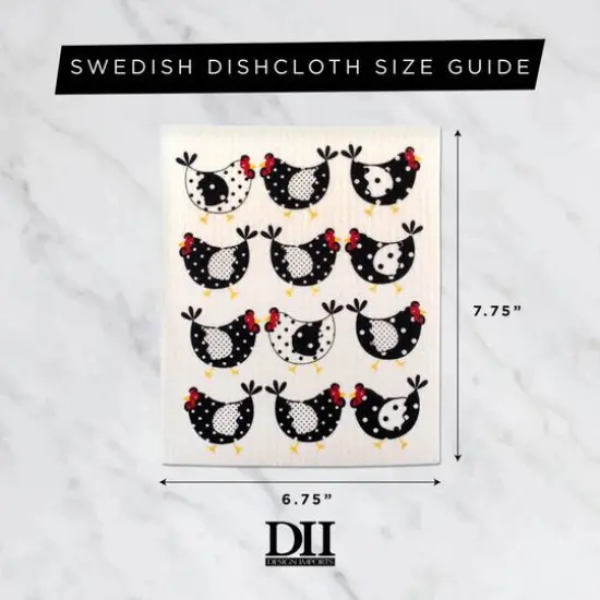 DII&reg; Chickens Swedish Dishcloth, 3ct. {5}